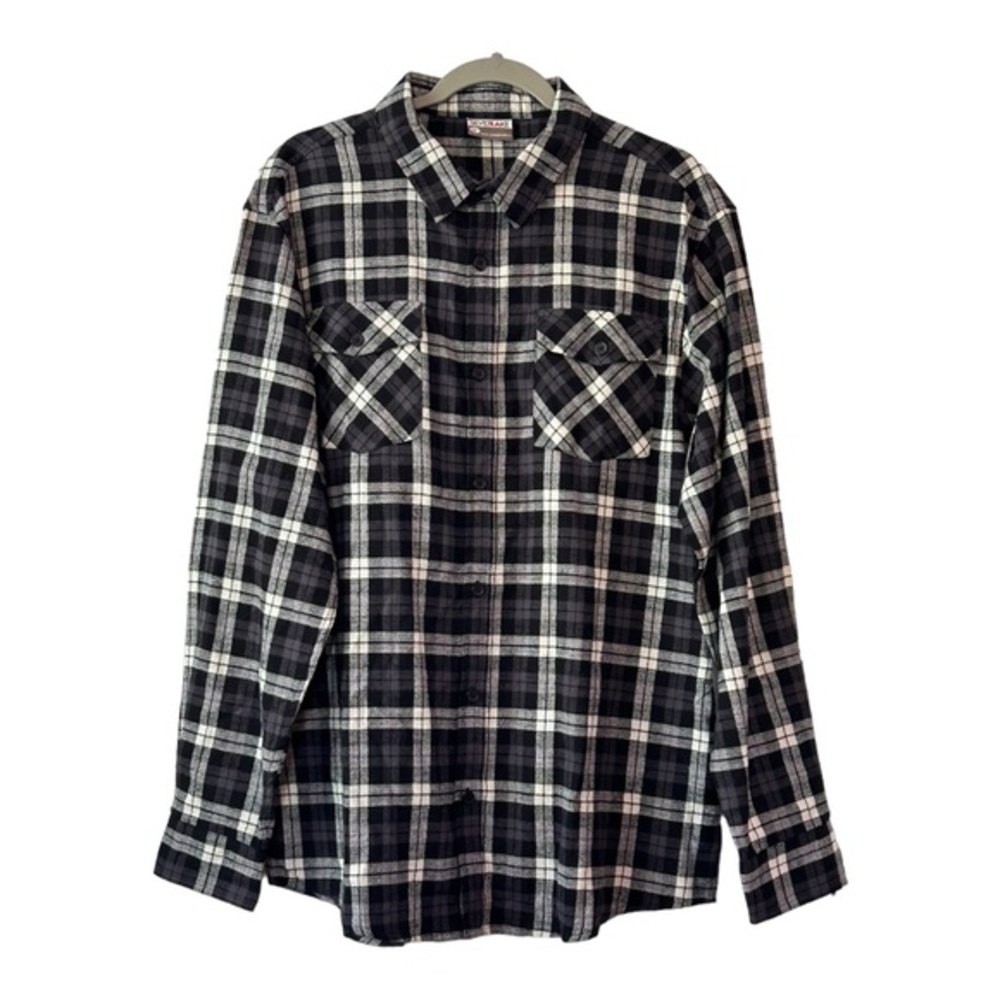 Silver Lake Women’s Black &‎ White Plaid Long Sleeve Flannel   Sz XL